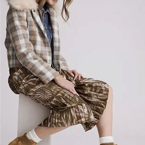 Anthropologie Silent D Bestie Bootie Honey Macramé Trim Lace Up Tan - Picture 6 of 12